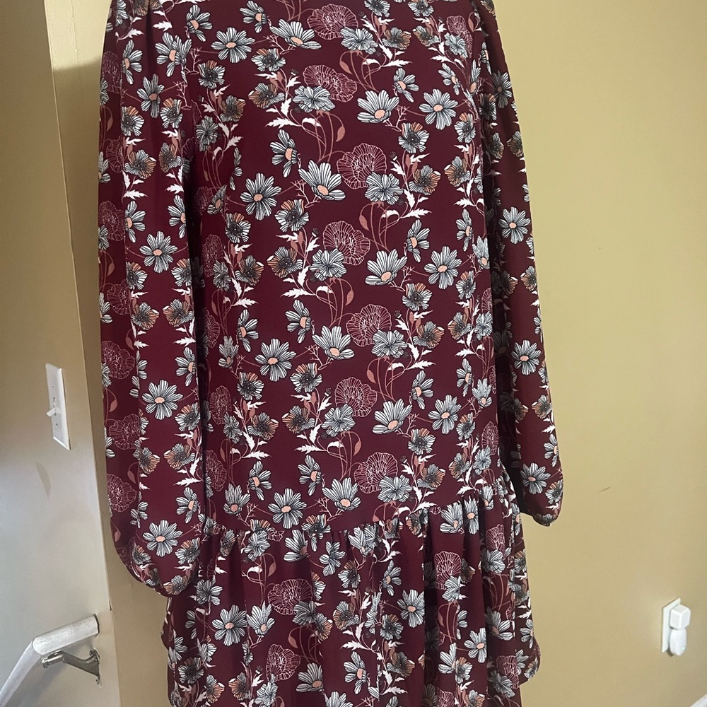 Caslon Burgundy Floral Dress